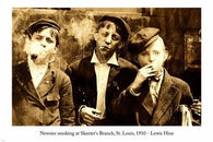 Newsies Smoking at Skeeter's Branch LEWIS HINE vintage PHOTO POSTER 24X36