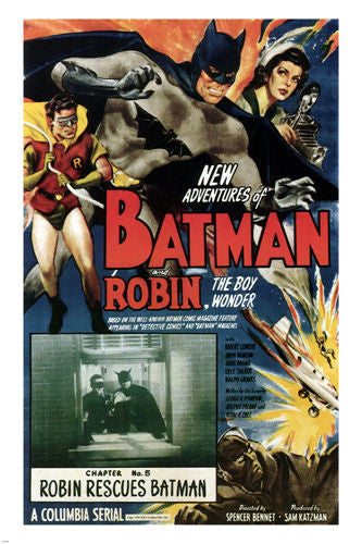 1949 BATMAN & ROBIN movie poster DIR S GORDON BENNETT adventure  24X36 NEW