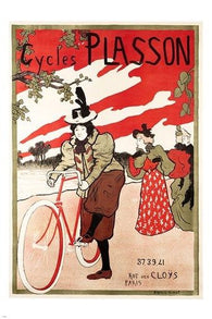 CYCLES PLASSON french ad poster COLLECTORS VINTAGE SPORTY rare hot 24X36