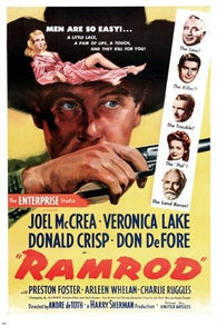 hollywood movie poster RAMROD western JOEL MCCREA VERONIKA LAKE guns 24X36