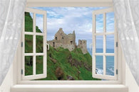 window into IRELAND classic scenic poster CASTLE LUSH COASTLINE 24X36 new