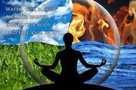 YOGA woman and the 4 ELEMENTS inspirational poster SYMBOLIC spiritual 24X36