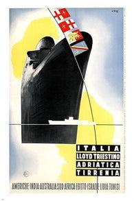 ITALIA lloyd triestino ADRIATICA tirrenia VINTAGE travel poster 24X36 SHIP