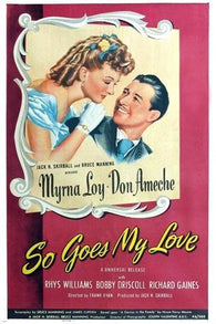 so goes my love HOLLYWOOD MOVIE POSTER myrna loy don ameche ROMANCE 24X36