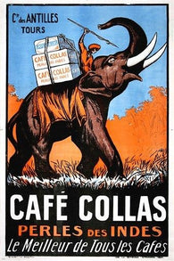 CAFE COLLAS vintage french ad poster INDIA the best of all COLLECTORS 24X36