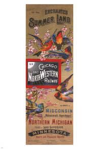Chicago & north western railway vintage ad poster US 1885 24X36 new rare - QY2