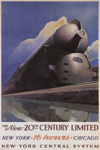 THE NEW 20th CENTURY LIMITED vintage train poster RAGAN USA 1938 24X36 RARE