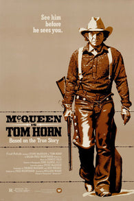 STEVE MCQUEEN in TOM HORN movie poster WESTERN rugged GUNS leather 24X36 - SW0