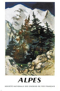vintage travel poster ALPES BEAUTY FOREST MOUNTAIN collectible new 24X36 HOT