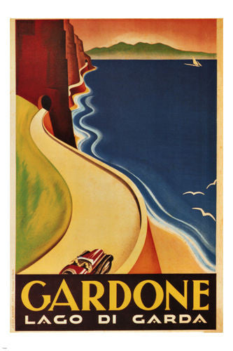 Gardone Lake Garda VINTAGE TRAVEL POSTER Arturo Panni Italy 1933 24X36