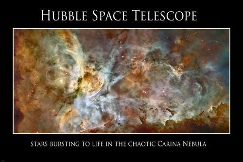 HUBBLE SPACE TELESCOPE POSTER showing STARS OF CARINA NEBULA rare 24X36