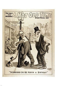 A HOT OLD TIME vintage print poster CITY STREET top hats RARE FUNNY 24X36