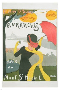 avranches vintage tourism poster MONT SAINT MICHEL french lady 24X36 RARE