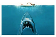 JAWS shark attack PAINTING POSTER 24X36 SCARY ocean swimming TEETH hot new!
