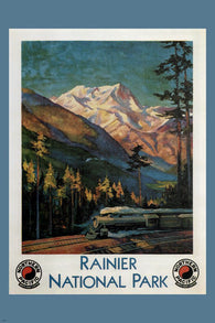 RAINIER NATIONAL PARK vintage ad poster GUSTAV KROLLMANN us 1930 rare hot new