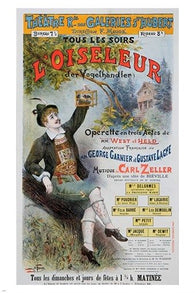 l'oiseleur theater FRENCH VINTAGE AD POSTER prized 3-ACT OPERA music 24X36