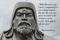 inspirational quote poster GENGHIS KHAN historic WORLD CONQUEROR 24X36 new