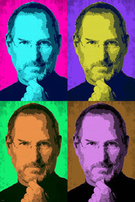 STEVE JOBS celebrity GENIUS pop art POSTER multiple images 24X36 COLORFUL