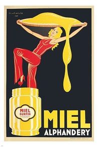 miel alphandery VINTAGE AD POSTER classic honey COLLECTORS RARE 24X36 new