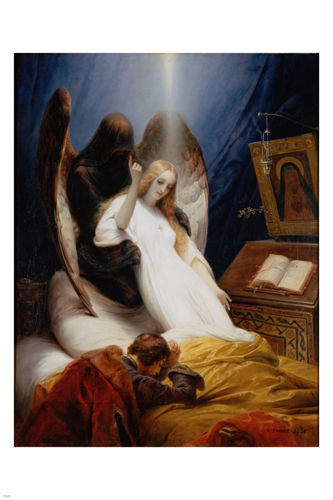 Emil Jean Horace Vernet THE ANGEL OF DEATH 24X36 Fine Art Poster FRENCH GEM