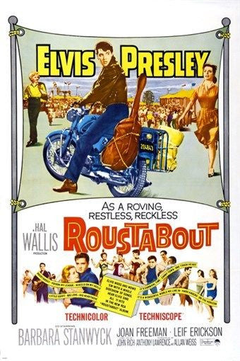 1964 ROUSTABOUT movie poster ELVIS PRESLEY barbara stanwyck MOTORCYCLES 24X36