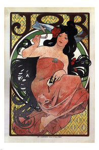 JOB cigarette paper VINTAGE AD POSTER A. MUCHA FRANCE 1896 24X36 sexy NEW