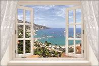 WINDOW POSTER into FRENCH RIVIERA outstanding coastal view COLLECTORS 24X36