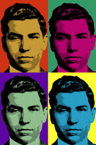 lucky luciano pop art poster 24X36 celebrity GANGSTER LAS VEGAS mafia boss