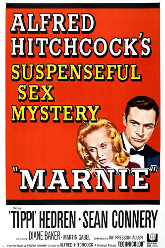 TIPPI Hedren SEAN Connery MARNIE movie poster SUSPENSE sex MYSTERY 24X36