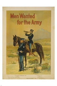 MEN WANTED for the army VINTAGE RECRUITMENT poster MILITARY collectors 24X36