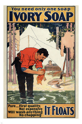 Ivory Soap Vintage Ad Poster CLEAN WHITE 24X36 