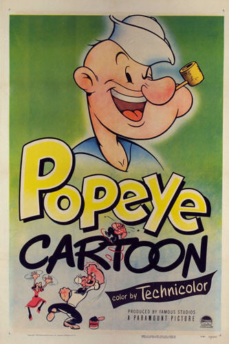 POPEYE CARTOON MOVIE POSTER classic funny 24X36