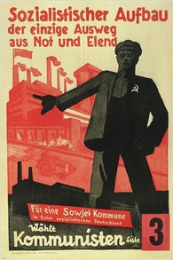 VINTAGE AD POSTER german interwar communist poster INDUSTRIAL 24X36 new #3