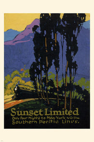 sunset limited VINTAGE TRAIN POSTER S. Harris 1924 24X36 collectors HOT NEW
