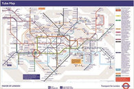 LONDON METRO map poster COLLECTIBLE the underground 24X36 HIP WALL ACCENT