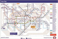 LONDON METRO map poster COLLECTIBLE the underground 24X36 HIP WALL ACCENT