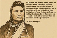 INDIAN CHIEF JOSEPH quote photo poster LET ME BE A FREE MAN western 24X36