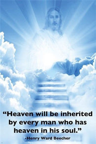 HEAVEN in his SOUL inspirational RELIGIOUS POSTER jesus image 24X36 LIGHT