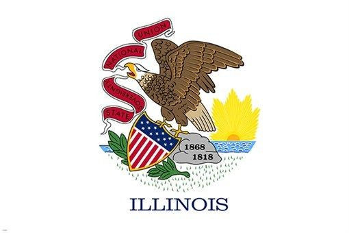 ILLINOIS STATE FLAG POSTER official historic political collectors 24X36 NEW
