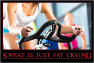 FITNESS inspirational motivational poster SWEAT IS JUST FAT CRYING 24X36