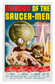 INVASION of the SAUCER MEN 1957 movie poster CREEPING horror teenagers 24X36