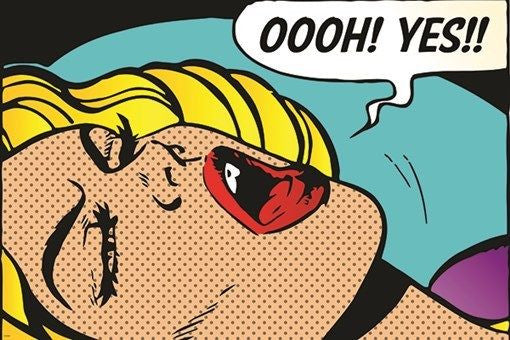 pop art GIRL - OOOH YES classic poster BRIGHT SEXY unique COLLECTORS 24X36
