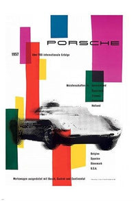 vintage sports poster 1952 RACING classic car COLORFUL STYLISH 24X36