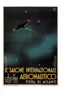 international aerospace exhibition vintage ad poster M PARRINI ITALY 24X36