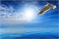 BIBLE VERSE JOHN 4:7 christian poster LOVE ONE ANOTHER LOVE GOD 24X36 rare