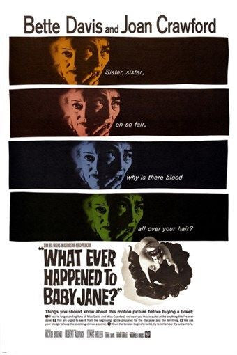 WHAT EVER HAPPENED TO BABY JANE movie poster 1962 BETTE DAVIS 24X36 thriller