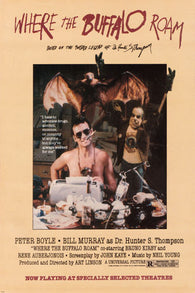 HUNTER S. thompson's WHERE THE BUFFALO ROAM movie poster MURRAY comedy 24X36