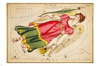 URANIA'S MIRROR vintage VIRGO 1825 Astronomy Poster 24X36 STARS symbols