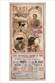 corridas de toros 1911 VINTAGE TRAVEL POSTER sevilla spain UNIQUE 24X36 new
