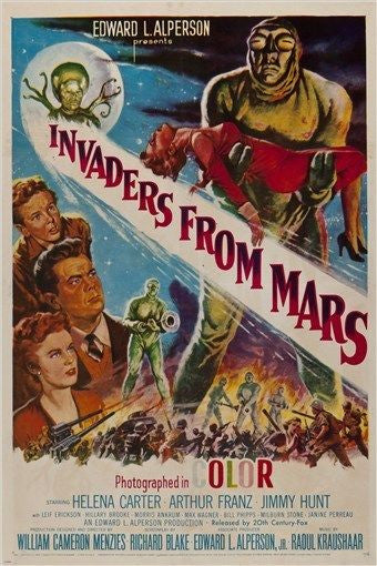 INVADERS FROM MARS vintage movie poster FANTASY THRILLER sci-fi 24X36 NEW